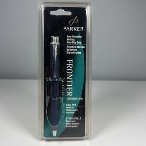 Parker Frontier Chromaflair Medium Ball Point Pen with Black Ink NOS 2001